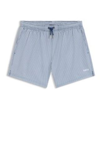 Short de bain en tissu seersucker avec logo brodé - Boss - Modalova
