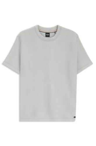 T-shirt en coton mélangé à la structure gaufrée - Boss - Modalova