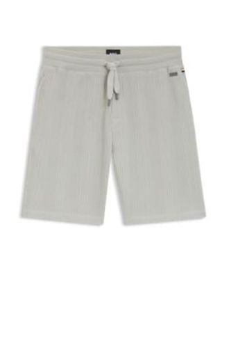 Short en coton mélangé à la structure gaufrée - Boss - Modalova