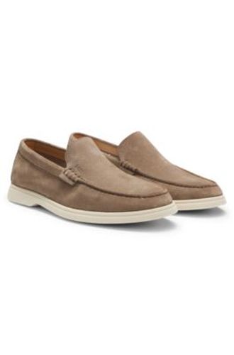 Mocassins en cuir suédé avec logo emé - Boss - Modalova