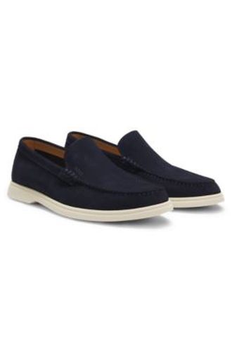 Mocassins en cuir suédé avec logo emé - Boss - Modalova