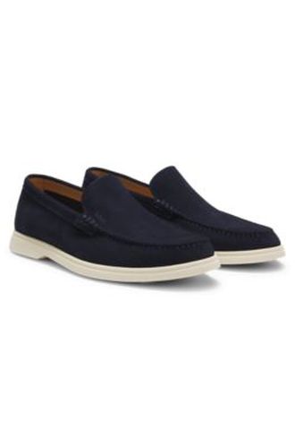 Mocassins en cuir suédé avec logo emé - Boss - Modalova