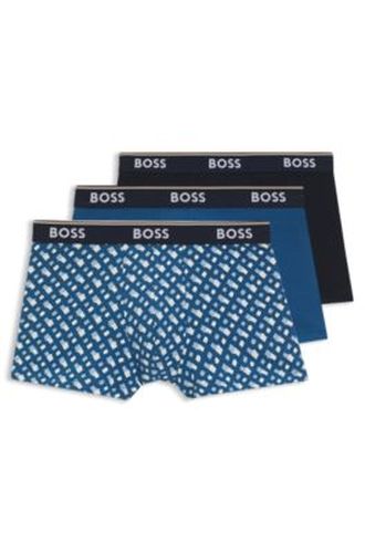 Lot de trois boxers courts en coton stretch à logo - Boss - Modalova