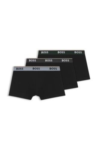 Lot de trois boxers courts en coton avec taille logotée - Boss - Modalova