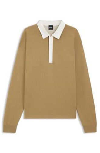 Pull en coton et laine vierge avec col contrastant - Boss - Modalova