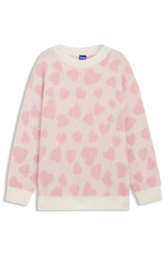 Pull Oversized Fit à motif jacquard cœur - HUGO - Modalova