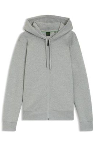 Sweat à capuche zippé en coton stretch avec logo - Boss - Modalova