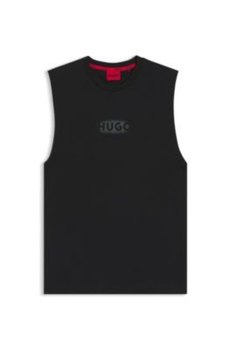 Débardeur en jersey de coton à logo imprimé - HUGO - Modalova