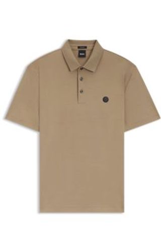Polo en coton mercerisé avec monogramme double B - Boss - Modalova