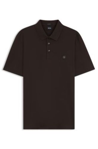 Polo en coton mercerisé à monogramme Double B - Boss - Modalova