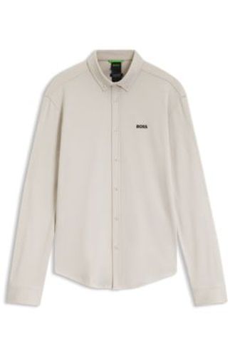 Chemise en jersey de coton infroissable avec stretch naturel - Boss - Modalova