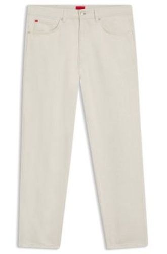 Jean Relaxed Tapered en denim écru - HUGO - Modalova