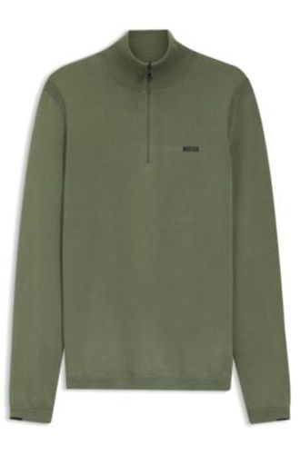 Pull en coton avec fermeture éclair courte - Boss - Modalova