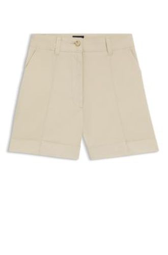 Short en coton stretch avec ourlets retroussés - Boss - Modalova