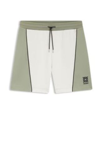 Short en coton mélangé avec logo brodé - HUGO - Modalova