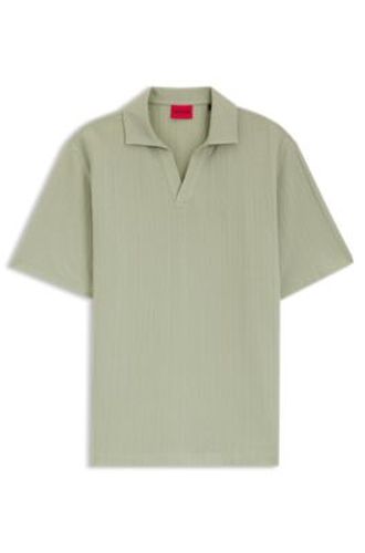 Polo à col Johnny avec rayure jacquard - HUGO - Modalova