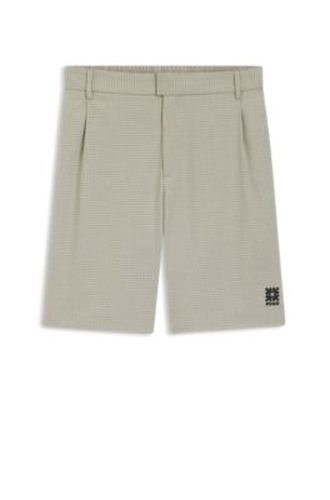 Short coupe décontractée avec motif pied-de-poule - HUGO - Modalova