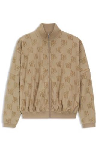 Veste en coton mélangé avec motif logo partout - HUGO - Modalova
