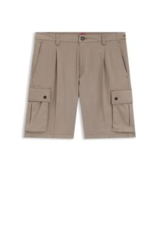 Short cargo en coton stretch avec plis sur le devant - HUGO - Modalova