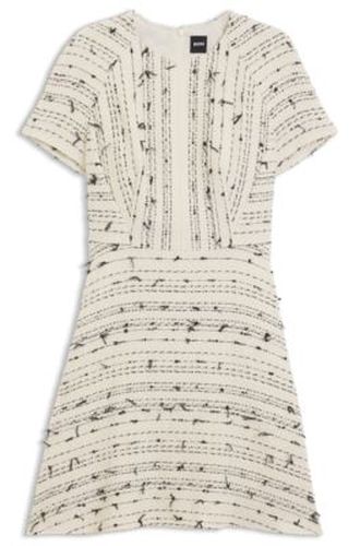 Robe en tweed à rayures en coton mélangé - Boss - Modalova