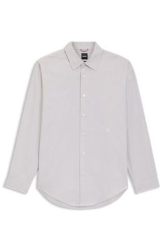 Chemise Relaxed en popeline de coton à rayures - Boss - Modalova