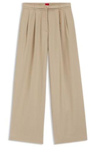 Pantalon à la coupe droite avec chaîne mousqueton ton or - HUGO - Modalova