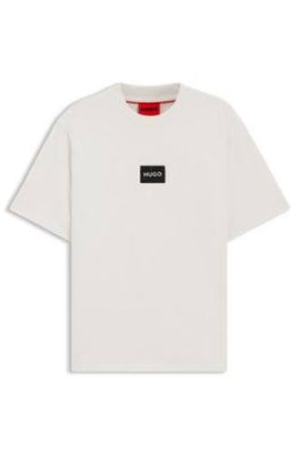 T-shirt en jersey de coton avec patch logo écaille de tortue - HUGO - Modalova