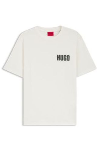T-shirt en jersey de coton avec graphique au dos - HUGO - Modalova