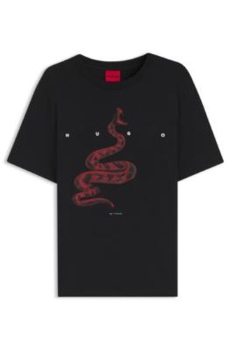 T-shirt en jersey de coton avec logo espacé - HUGO - Modalova