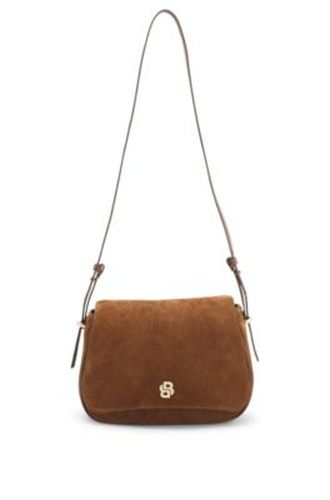 Besace en cuir suédé avec monogramme Double B - Boss - Modalova