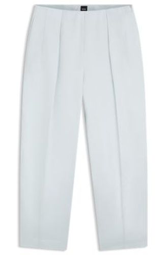 Pantalon coupe décontractée en satin avec plis sur le devant - Boss - Modalova