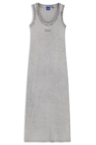 Robe Slim Fit en coton stretch avec logo en relief - HUGO - Modalova
