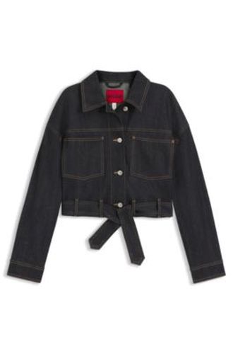 Veste courte en denim selvedge japonais - HUGO - Modalova