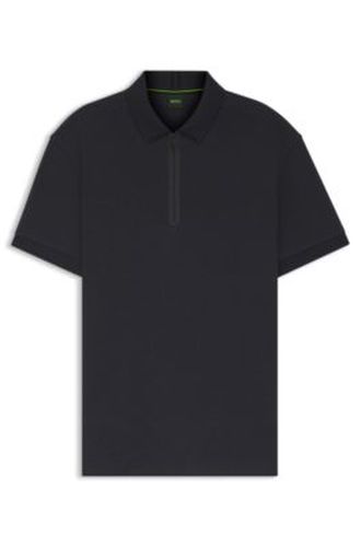 Polo en jacquard gaufré à encolure zippée - Boss - Modalova