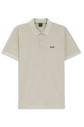 Polo en piqué de coton avec imprimé partout - Boss - Modalova