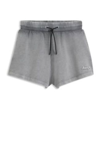 Short décontracté en molleton de coton avec logo en relief - HUGO - Modalova