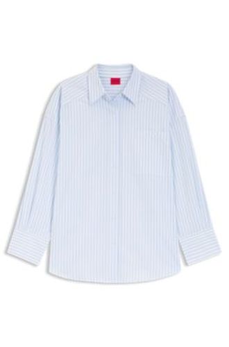 Chemisier Oversized Fit en popeline de coton à rayures - HUGO - Modalova