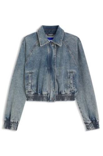 Veste en denim stretch bleu - HUGO - Modalova