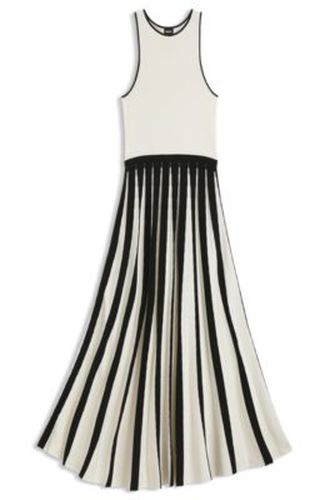Robe en maille avec jupe plissée deux tons - Boss - Modalova