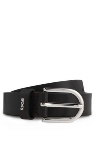 Ceinture en cuir italien avec passant logoté - Boss - Modalova