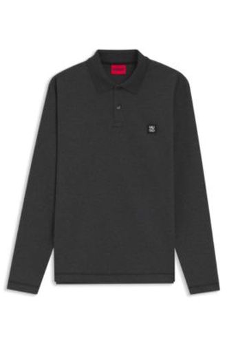 Polo en coton mélangé avec logo revisité - HUGO - Modalova