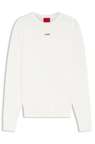 Pull Slim en coton avec logo - HUGO - Modalova