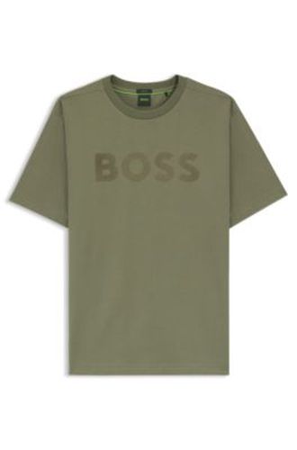 T-shirt Relaxed en coton stretch avec logo ton sur ton - Boss - Modalova