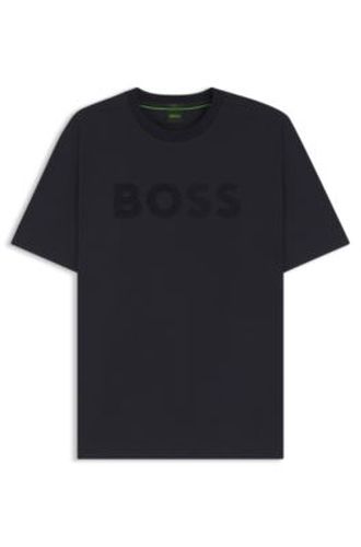 T-shirt Relaxed en coton stretch avec logo ton sur ton - Boss - Modalova