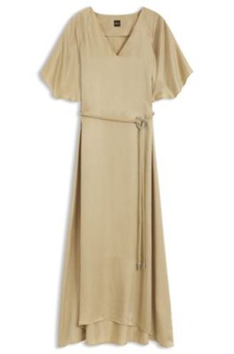 Robe à col V et ceinture fine à boucle - Boss - Modalova