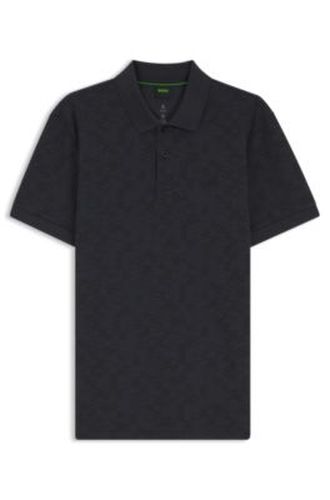 Polo en piqué de coton avec motif imprimé partout - Boss - Modalova