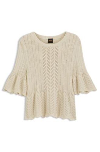 Pull Regular en maille ajourée - Boss - Modalova