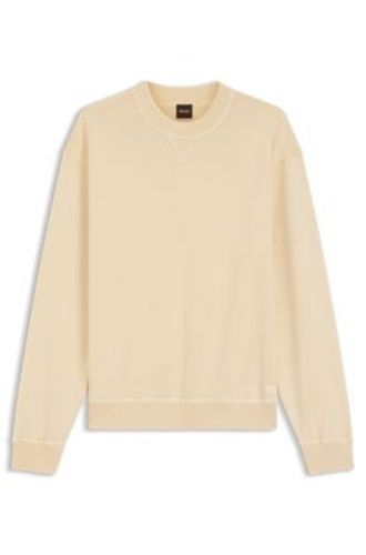 Pull en coton avec coutures latérales côtelées - Boss - Modalova