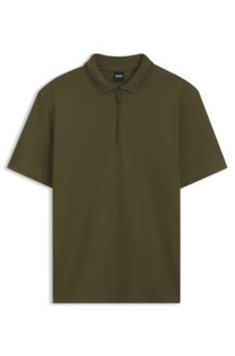 Polo en piqué avec patte zippée - Boss - Modalova