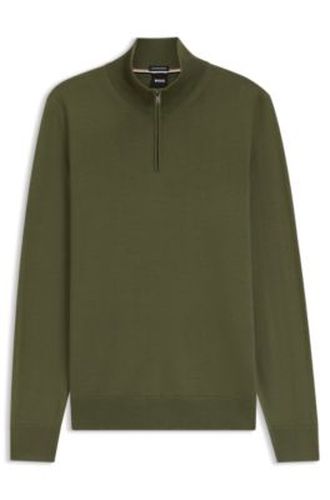 Pull en laine mérinos avec encolure zippée - Boss - Modalova